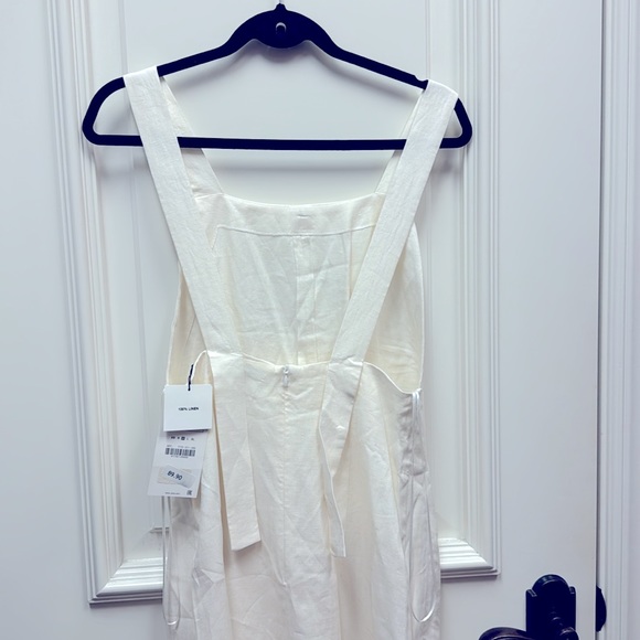 Zara white ivory linen lace maxi dress long backless summer knit limited edition - Picture 4 of 9